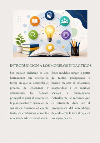 Modelos Didácticos en la Educación Actual: Teorías y Aplicaciones | PDF