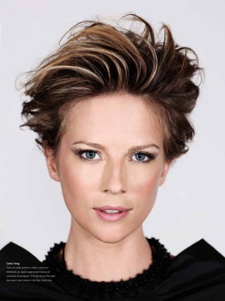 Catia Yeng
tem um corte simétrico onde o volume é
distribuído por igual o que proporciona uma
variedade de penteado. o fundo escuro fica ideal
para quem quer clarear e não ficar muito loira.




                                                   20
 