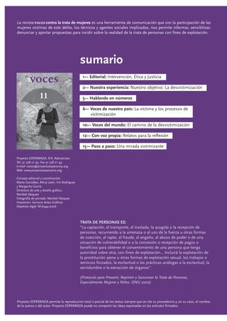 Revista 11:Revista 4.qxd 10/10/11 8:06 Página 2




          La revista      contra la trata de mujeres es una herramient...
