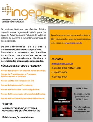 Fornecedores Governamentais I23
2011
 