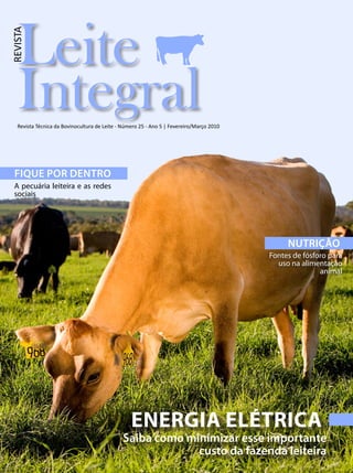 Leite
REVISTA




   Integral
   Revista Técnica da Bovinocultura de Leite - Número 25 - Ano 5 | Fevereiro/Março 2010




  FIQUE POR DENTRO
 A pecuária leiteira e as redes
 sociais




                                                                                               NUTRIÇÃO
                                                                                          Fontes de fósforo para
                                                                                            uso na alimentação
                                                                                                         animal




                                                  ENERGIA ELÉTRICA
                                              Saiba como minimizar esse importante
                                                           custo da fazenda leiteira
 