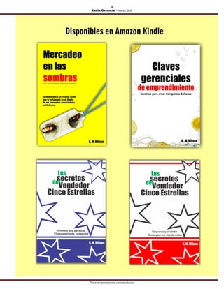 16
Estilo Gerencial – marzo 2016
Para empresarios competitivos
 