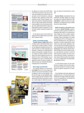 Asamblea


tas -algunas ya en marcha- para el 2005. Desta-       foros, que estará en funcionamiento en pocos
có las líneas de actuación en las que se conti-       días.
nuará con actividades como el Club de Esquí, del
que valoró su buen funcionamiento, y del grupo           Asunción Almela, vicepresidenta, hizo una
de Bailes de salón. Igualmente, informó de las        presentación del trabajo realizado por el equipo
propuesta de visita a Parques Naturales, ya ini-      que compone en Consejo de Redacción de “en-
ciada en años anteriores, representada el pasado      canto blanco” y solicitó a los socios una mayor
año por el viaje al parque asturiano de Somiedo,      participación, concretamente en lo que se refiere
y otras actividades, como el conocimiento micoló-     al envío de "cartas al Director".
gico. En el capítulo de la formación se valoró muy
positivamente la iniciativa de organizar el I Curso        Gestión económica y cuota próximo curso
de Gestión Sanitaria, clausurado el pasado mes             El Tesorero, Vicente Fernández, procedió a
de febrero.                                           presentar la gestión económica del 2004 y el
                                                      presupuesto para el 2005. En su intervención se
  En otro orden de cosas, se hizo mención a la        pudo constatar que se han cumplido, sobrada-
entrega del Premio Antiguos Alumnos de la UAM         mente, los objetivos planteados en la anterior
2004, a Maximino Carpio.                              Asamblea. Propuso la aprobación de la subida
                                                      correspondiente al IPC en el Presupuesto e in-
    Empleo, una actividad prioritaria                 formó a la Asamblea de que, como cada año, se
    Fernando Pascual y Virgilio Pinto hicieron        procedería a la subida correspondiente a dicho
un balance sobre la actividad del empleo, que la      índice en las cuotas anuales. Igualmente, infor-
Junta Directiva considera prioritaria, e informa-     mó de que este año se procederá al cobro de la
ron de la celebración el pasado año de las III Jor-   cuota correspondiente al curso 2005-2006 en el
nadas de Empleo en la UAM, organizadas por la         mes de junio. Esta modificación atiende básica-
Asociación, y destacaron muy especialmente la         mente al objetivo de la Junta de aportar una ma-
puesta en funcionamiento, el pasado mes de ju-        yor y mejor atención a los socios y con el fin de
nio, la Bolsa de empleo de titulados de la Aso-       evitar los gastos de gestión que venían supo-
ciación. De la misma, destacaron que se ha con-       niendo hasta ahora cambios y anulaciones, al
tactado con más de 10.000 empresas y que, en          estar cerrada la Oficina durante el mes de agos-
la actualidad, hay en torno a 150 ofertas activas.    to, a lo que nos obliga el tener una reducida plan-
Igualmente, pusieron de relieve la sencillez y fa-    tilla atendiendo la misma.
cilidad de acceso que el desarrollo informático a
conseguido para su funcionamiento.                       La Junta Directiva expuso con gran satis-
                                                      facción los resultados de las acciones realiza-
   Nueva imagen de la Asociación                      das durante el pasado año, puesto que se han
   En el capítulo dedicado a la comunicación,         logrado los objetivos marcados en la X Asam-
Luis Capella informó de la nueva imagen de la         blea.
Asociación, de lo que la nueva revista, con todas
sus páginas en color, es un buen ejemplo, y aña-         Tras la Asamblea, todos juntos celebramos el
dió que esta imagen se está trasladando, igual-       acontecimiento con un vino servido dentro de las
mente a la página web de la Asociación. El Pre-       instalaciones del Colegio. Desde estas páginas,
sidente informó también de la puesta en marcha        una vez más agradecemos a la Dirección del
de un boletín digital con diferentes secciones y      Colegio Mayor su colaboración.




                        13
 