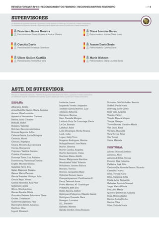 SUPERVISORES
Un Asistente de Supervisor asciende a Supervisor cuando alcanza un mínimo de 25 puntos en 2 meses consecutivos.
Um Assistente de Supervisor ascende a Supervisor quando adquire pelo menos 25 pontos em 2 meses consecutivos.
REVISTA FOREVER Nº 61 | RECONOCIMIENTOS FEBRERO | RECONHECIMENTOS FEVEREIRO	 > P. 6
Francisco Nunes Moreira
Patrocinadores: Maria Violante e Amílcar Oliveira
Diana Lourdes Barea
Patrocinadora: Joanne Davis Bosio
Cynthia Davis
Patrocinadora: Monique Grambow
Joanne Davis Bosio
Patrocinadora: Cynthia Davis
Ulises Guillen Castilla
Patrocinadora: Marta Ruiz Vera
Marie Wahnon
Patrocinadora: Diana Lourdes Barea
ASTE. DE SUPERVISOR
Para que un Distribuidor ascienda a Asistente de Supervisor debe alcanzar al menos 2 puntos en 2 meses consecutivos.
Um Distribuidor ascende a Assistente de Supervisor, quando adquirir pelo menos 2 pontos em 2 meses consecutivos.
ESPAÑA
Alba Igea, Emilio
Ariza Ruiz De Castro, Maria Angeles
Avram, Gina Luminita
Aymerich Hernandez, Carmen
Badica, Alina Catalina
Belfadil, Hafid
Bodalcu, Valentin
Bolchan, Genoveva Andreea
Briones Segovia, Joffre
Cabeza Garcia, Lucia Milagros
Cerisola, Muriel
Chmura, Krystyna
Cioara, Nicoleta Lacramioara
Ciocea, Margareta
Cojocaru, Vasilica Daniela
Cristica, Constanta
Donneys Tovar, Luz Adriana
Dumitrachg, Valentina Cristina
Engfer, Michelle Selina
Galadies Farre, Eva
Galan Blazquez, Susana
Ganea, Maria Carmen
Garcia Brazales Hidalgo, Julio
Garcia Rego, Noemi
Garcia Ribacoba, Ana Pilar
Gehringer, Doris
Glynn, Monika Anne
Gomez Peralta, Silvia
Gonzalez Sabater Solovieva, Elena
Gruter, Constanze
Gutierrez Espinosa, Pilar
Harrington Smith, Amanda
Harthun, Gina
Ingold, Elisabeth
Iordache, Ioana
Izquierdo Vicedo, Alejandro
Jimenez Garcia Moreno, Luis
Johnson, Rebecca
Kempton, Serena
Kent, Danielle Morgan
Lahlouh Ortiz De Luzuriaga, Paula
Le Gat, Romain
Ledebur, Anke
León Uzcategui, Norka Yirama
Lock, Jodie
Lopez, Kelly Trico
Magarzo Rodriguez, Marina
Malaga Renard, Jose Maria
Martin, Gemma
Martin Camba, Angelita
Martin Sarmiento, Celsa
Martinez Illana, Adolfo
Mazur, Malgorzata Karolina
Mendizabal Vidal, Yolanda
Mihailescu, Andrea Raluca
Mocanu, Viorica
Moreno, Jacqueline Mary
Ordoñez Gomez, Laura
Orenga Agramunt, Purificacion E.
Parry, Deborah Anne
Prieto Martins, Mª Guadalupe
Pritchard, Britt Eva
Redin Azcona, Esther
Rodriguez Pellegrino, Claudio Daniel
Rodriguez Quesada, Sara
Rovegno, Lorraine
S.L., Paniselo
Salvado, Montse
Sandia Cordon, Enna Rosaura
Schuster Geb Michalke, Beatrix
Siddell, Paula Maria
Sirevaag, Anne Grete
Solis Velo, Angeles
Tesolin, Fanny
Toledo, Blanca Miryan
Tompa, George
Torres Borras, Catalina Maria
Van Enoo, Babs
Varzaru, Manuela
Vera Torres, Peter
Xia, Yumei
Zama, Marcela
PORTUGAL
Afonso, Manuel António
Almeida, Alice
Almeida E Silva, Teresa
Peixoto, Elsa Catarina
Caldeira, José Júlio
Cardoso De Almeida Santos, Ricardo
Carvalho, Marta
Silva, Teresa Maria
Silva, Catarina Sofia
Costa, Artur Fernando
Galveias, António Manuel
Jorge, Maria Olinda
Pais, Ana Maria
Quitério De Morais, Cláudia
Rosa, Mónica Isabel
Santos, Luísa Rocha
Santos, Vítor
Silva, Zelinda Maria
 