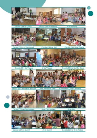 Escola EB1 de Góios          Escola EB1 de Pereira           JI de Pereira




Escola EB1 e JI de Courel          Escola EB1 de Airó         Escola EB1/JI de Gueral




   Escola EB1 da Várzea            JI da Várzea            Escola EB1/JI de Rio Covo




Escola EB1 de Areias de Vilar   JI de Areias de Vilar   Escola EB1/JI de Carvalhal




Escola EB1 de Barcelinhos          JI de Barcelinhos             JI de Airó




Escola EB1 de Gamil                 JI de Gamil            Escola EB1 e JI de Adães
 