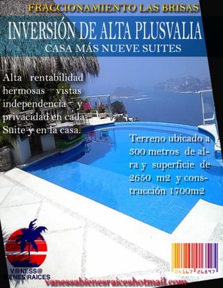 Revista para Inversionistas de Bienes Raíces en Acapulco, su mejor opción a su rentabilidad financiera