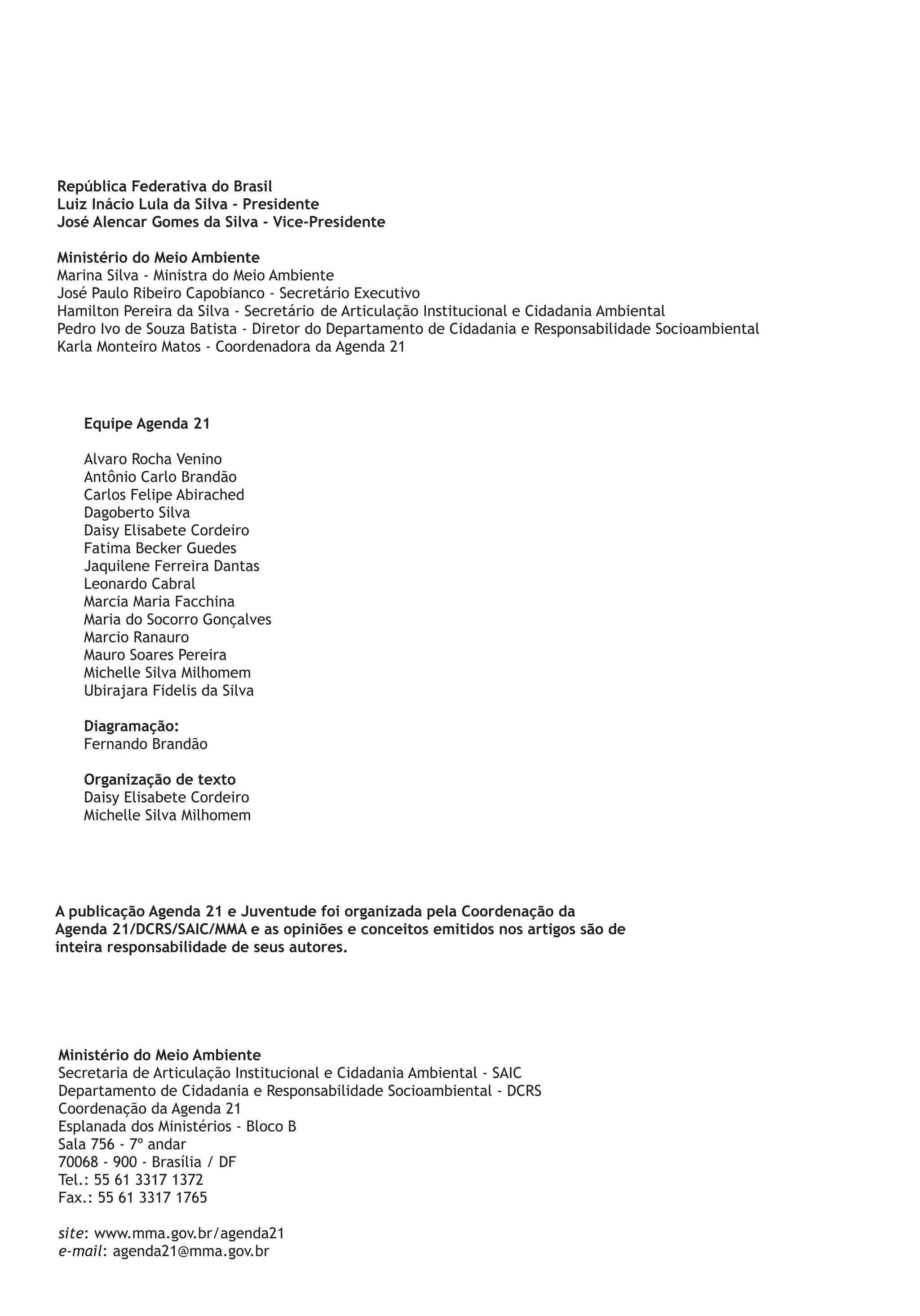 Revista Agenda 21 e Juventude