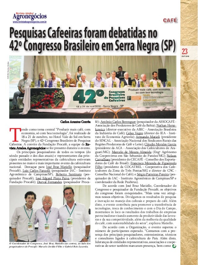 Pesquisas Cafeeiras foram debatidas no 42º Congresso Brasileiro em Se