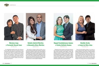 Amway Empreendedores | | Amway Empreendedores38 39
ESMERALDA
“Pesquisamos sobre a empresa na internet para sabermos
como funcionava e entramos cinco dias antes de irmos para
nossa primeira Convenção. Nosso objetivo é ajudar mais
pessoas a se tornarem melhores e a Amway tem um sistema
que ajuda as pessoas a se desenvolverem, a serem diferen-
tes do tradicional e conquistarem o que almejam. O negócio
provocou muita mudança na nossa vida, estamos a caminho
da nossa quarta viagem e temos o sentimento de objetivo
alcançado. A Amway proporciona um ambiente alegre, com
pensamento positivo e isso é muito difícil de achar.”
“Nós entramos na Amway em janeiro de 2015 e era um
momento totalmente possível para empreender, estudamos
muito sobre a empresa e, quando vimos a oportunidade de
liberdade de escolha e autonomia, decidimos que começaría-
mos o negócio. Nosso objetivo é chegar a Diamante e, depois,
a Coroa Embaixador e proporcionar a liberdade que temos
para o maior número de pessoas possível. A Amway mudou
nossa rotina. Hoje, passamos mais tempo juntos, temos mais
qualidade de vida e uma nova perspectiva de futuro, acredita-
mos que temos um caminho repleto de realizações.”
Raquel Castelobranco Gomes
e Carlos Antônio Gomes
PARAUAPEBAS (PA)
Natalia Gabriel Martins
e Alexandre Alves Martins
GUARULHOS (SP)
“Vimos uma oportunidade na Amway e, com o tempo, fo-
mos nos apaixonando pelo negócio. Aqui, podemos ajudar
pessoas a realizarem os seus sonhos. O sistema educativo
nos proporciona segurança para fazer o negócio. Com a
Amway, trabalhamos juntos, levando oportunidade para o
próximo, e temos tempo para nossa família. Somos livres
para trabalhar onde, como e com quem queremos, é fan-
tástico poder usufruir dessa liberdade. Uma das nossas
maiores conquistas foi termos nos tornado Embaixadores
Nutrilite. Com a Amway, formamos uma parceria perfeita.”
Renilda Krebs
e Jorge da Silva Lima
CONCÓRDIA (SC)
“Vi a possibilidade de ganhar dinheiro. Me interessei e
entrei em 1996. Hoje, meu filho é meu parceiro. Para nós,
o importante é fazer diferença na vida do próximo, vendo
ela mudar. Nosso objetivo é conquistar Coroa Embaixa-
dor, impactando um maior número de pessoas. A Amway
levantou minha autoestima, melhorou meu relaciona-
mento com a minha família, minha situação financeira,
praticamente tudo. É possível ganhar dinheiro a partir do
momento em que se entende o negócio, por isso é impor-
tante se educar pelo INA.”
Mariana Jang
e Fernando Dassol Jeon
SÃO PAULO (SP)
 