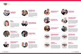 RUBI
Amway Empreendedores | | Amway Empreendedores54 55
Regina Maria Garcia
e Elcio Marcelo Alves
RIO NEGRO (PR)
Silvanete Medeiros de Moura
e Celso Borges de Moura
TANGARÁ DA SERRA (MT)
Nelly Teixeira de Oliveira
e Iran Miranda de Barros
JOÃO PESSOA (PB)
“Na Amway, temos uma nova perspectiva
de crescimento de trabalho e de vida, além
de um novo estilo de vida. Nós aprende-
mos muito com o sistema educacional, en-
xergamos o mundo de outra forma.”
Rosangela Maria Carra
Fortuna e Gilmar Fortuna
SANANDUVA (RS)
Tarcila Helena Araújo Dantas
e Éder Luiz Bordinhão
PONTA GROSSA (PR)
Ylana Karen Rocha de Souza
e Silvio Benjamin Cao
VÁRZEA GRANDE (MT)
“Percebemos que teríamos a oportunida-
de de realizarmos nosso sonho na Amway.
O sistema educacional pode transformar
as pessoas e nós conquistamos o cresci-
mento pessoal e nos tornamos líderes.”
Nair Kreiner
e Airton Luiz Birck
CONCÓRDIA (SC)
“A Amway foi uma oportunidade para ad-
quirirmos renda extra, proporcionando
um futuro melhor para nossa família, com
liberdade de tempo. A cada dia nesse ne-
gócio, queremos ajudar mais as pessoas.”
Claudete Maria Joanella
Toresan e Elizeo Toresan
SINOP (MT)
Dalila Batistel
e Ricardo Calza Lopes
GUARANTÃ DO NORTE (MT)
“Já conhecíamos os produtos e fomos co-
nhecer o plano, vimos que era muito bom
para nós e nos interessamos. A Amway é
umaescolaquenuncativemos.Aqui,apren-
demos a nos desenvolver pessoalmente.”
“Entramos para consumo, aos poucos,
fomos indicando e obtivemos um retorno.
Antes não tínhamos o reconhecimento que
temos na Amway atualmente. Os produtos
e o sistema educacional são fascinantes.”
CarolineAparecida Gonçalves
e Marcelo Cristiano Adam
ERECHIM (RS)
“Nosso sonho era a liberdade financeira e
de tempo. Na Amway, tudo nos encanta,
desde ajudar as pessoas até produtos de
primeira qualidade. Com o sistema educa-
cional, tivemos uma mudança de vida.”
Marleide Maria Barbosa
e Kleber Barbosa Cabral
MOGI DAS CRUZES (SP)
Norma Caetano de Lima
e João Nacif Boan Júnior
BELO HORIZONTE (MG)
Marlete
Boshammer
JARAGUÁ DO SUL (SC)
“Nós entramos na Amway porque vi-
mos que o conceito da empresa era
o mesmo que o nosso. É maravilhoso
ver a satisfação das pessoas e a trans-
formação de suas vidas por meio do
empreendedorismo.”
“Nós queremos ajudar o próximo, o
Brasil está carente de oportunidades
e, com a Amway, todos podem ter a
chance, sem seleção. Você programa
seu jeito de trabalho de forma livre e
tem sua renda.”
“Após a faculdade, estava em busca
de crescimento pessoal e profissio-
nal. Aqui na Amway, você pode fazer
sua rotina, usar seu tempo para aju-
dar as pessoas e ter liberdade em to-
dos os aspectos.”
Marli Silvana Brandão Soares
e João Carlos Berlando Soares
CHAPECÓ (SC)
Marta Lima Santos
e Sostenes Araújo Santos
RIO DE JANEIRO (RJ)
Raquel Muzel Ferraz Araújo
e Diego Alberto Muzel
SÃO PAULO (SP)
“Com os bônus e com os incentivos,
como as viagens, a Amway nos ajudou
a sair do fundo de poço em que está-
vamos. É assim que vamos conquis-
tando novos patamares a cada ano. É
apenas o começo.”
Atual Platina Fundador
Noemi Shirley KrothAlbrecht
e Valirio Adir Albrecht
JARAGUÁ DO SUL (SC)
“A liberdade de tempo é o que mais
mudou ao fazer parte desse negócio
e mais para frente será a liberdade
financeira. Nunca pensamos em fa-
zer viagens internacionais e, agora,
vemos que podemos.”
Atual Safira
Maria Walkiria Rosa
e Volnei Rodrigues
PORTOALEGRE (RS)
 