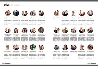 PLATINA FUNDADOR
Amway Empreendedores | | Amway Empreendedores58 59
Rosane Izabel Pereira
e Alceu José Pereira
VISTA ALEGRE (RS)
Lizara Gaiao Ramos e
Welton da Silva Ramos
FRANÇA (SP)
Norma Caetano e João
Nacif Boan Júnior
BELO HORIZONTE (MG)
Maria Gronenschild e
Luis Gronenschild
ERECHIM (RS)
Rosane Maria
Micheleto
CURITIBA (PR)
Luana Borgatto Borges
e Persio Borges
POÁ (SP)
Patrícia Melquiades
e Vagner Melquiades
MIRASSOL D’OESTE (MT)
Jurema Cattoni Demonti
e Mengalvio Demonti
RIO DOS CEDROS (SC)
Marta Lima Santos e
SostenesAraujo Santos
RIO DE JANEIRO (RJ)
“Vimos uma oportunidade úni-
ca de crescer pessoalmente e
ter liberdade de tempo. Nossa
maior conquista pessoal é
sermos melhores a cada dia
desenvolvendo esse negócio.”
“Temosachancedecrescercom
os treinamentos oferecidos pelo
INA e, desde já, conseguimos
vislumbrar um futuro brilhante
com viagens e segurança para
nossa família.”
“Nós queremos ajudar o próxi-
mo, nosso país está carente de
oportunidades e, com a Amway,
todos podem ter a chance.Você
programa seu jeito de trabalho
de forma livre.”
“É incrível ajudar outras pes-
soas e possibilitar um futuro
melhor para nossa família. Es-
tamos apenas no início, mas já
visualizamos muitas mudanças
em nosso futuro.”
“A possibilidade de ser livre e
ter qualidade de vida me moti-
vou.Tenho certeza de que levar
esperança e impactar a vida
das pessoas com essa oportu-
nidade são minha missão.”
“Nós entramos na Amway há 4
anos, buscando liberdade de
tempo para cuidar dos nossos
filhos. O INA foi uma ferramen-
ta fundamental para nossa ca-
pacitação como líderes.”
“Sempre quisemos ter um negó-
cio próprio para complementar
nossa renda. Com a Amway,
superamos desafios e nos sen-
timos orgulhosos em fazer parte
de uma ótima empresa.”
“Vimos uma oportunidade de
renda extra e, hoje, temos mais
tempo livre e mudamos como
pessoas. Nossa conquista foi
fazer muitos amigos ao longo
dessa trajetória.”
“Com os bônus e com os incen-
tivos,como as viagens,aAmway
nos ajudou a sair do fundo do
poço. É assim que vamos con-
quistando novos patamares a
cada ano e é só o começo.”
Raquel Boni
e Marcelo Boni
TENENTE PORTELA (RS)
Kelly Rocha dos Santos
e Marcel dos Santos
ITAQUAQUECETUBA (SP)
Mitze Pere Oliveira e
Paulo César Oliveira
BELO HORIZONTE (MG)
Luciene Cândido
de Sousa
GUARULHOS (SP)
“Vimos uma oportunidade di-
ferente, com a possibilidade
de poder ajudar as pessoas.
Nosso sonho sempre foi viajar
e ir a Las Vegas, a Amway nos
ajudou a realizá-lo.”
“Resolvemos arriscar e, gra-
ças a muito trabalho e partici-
pação nos treinamentos, tudo
está dando certo. Somos in-
dependentes financeiramente
ao ter nosso próprio negócio.”
“O processo de crescimento
pessoal não tem fim. A cada
dia estamos aprendendo e mu-
dando, foi o que aprendemos
nesse negócio tão singular e
profundo que é a Amway.”
“Na Amway, gosto de oferecer
qualidade de vida às pessoas
e ao meio ambiente, além de
um futuro melhor, com liber-
dade financeira e de tempo a
quem quiser.”
Lilian Charquesi Costa
e Gerson Costa
POÁ (SP) 
Nancy Vieira Silva e
Ricardo Lucas da Silva
GUARULHOS (SP)
“Quando comecei a entender
o negócio, vi uma oportunida-
de na qual teria qualidade de
vida. Nossa missão é ajudar
o próximo sempre e a Amway
aflora essa nossa vontade.”
“A maior conquista foi por meio
do sistema educativo INA,onde
conseguimos liderar pessoas
de todas as classes sociais
com carinho e realizamos nos-
sos sonhos em grupo.”
Raquel Muzel Ferraz e
Diego Alberto Muzel
SÃO PAULO (SP)
Lilian Campos Romano
eAntônio José Romano
SÃO PAULO (SP)
Marcia Pettenon
Cemin e Jolsir Cemin
AMPÉRE (PR)
“Além da viagem para as Baha-
mas com nossa família, conhe-
cer uma empresa que oferece
confiança e nos permite traba-
lhar com honestidade foi uma
das nossas maiores conquistas.”
“Aqui, temos a oportunidade de
mudar de vida e a Amway nos
oferece isto através do sistema
educacional. Basta decidir e
querer, a mudança encontra-se
dentro de você!”
Atual Safira
Atual Rubi
Atual Rubi Atual Rubi
Atual RubiAtual Safira Fundador
Rosemar Teodoro e
Itacir Marques Rosa
AMPÉRE (PR)
“Começamos na Amway porque
vimos uma oportunidade de
uma vida melhor e acreditamos
que o bem que levamos para as
famílias por meio da Nutrilite é
nossa maior conquista.”
Roseli Aparecida
Galter e Márcio Galter
RIO BRILHANTE (MS)
“A Amway, por meio do sistema
de capacitação, nos trouxe a in-
formação de que, quanto mais
ampliamos nossos conhecimen-
tos, mais próximos ficamos do
sucesso que almejamos.”
Tatiana Guerra Barbosa
e Fábio Pinto Barbosa
GUARULHOS (SP)
Sandra Mara da Silva
e Edivaldo Gilioli
GETÚLIO VARGAS (RS)
“Os princípios daAmway vão de
acordo com os nossos. É sa-
tisfatório saber que, com essa
oportunidade, podemos levar a
bandeira do Brasil ao mundo.”
“Começamos em 2014 e aqui
temos a possibilidade de cres-
cer cada dia mais e ajudar
pessoas. Com a Amway, mu-
damos nossa forma de pensar
e isso facilita nosso trabalho.”
Sedinei Roberti e João
Claudionir Roberti
SANTOANTÔNIO DO SUDOESTE (PR)
“Faz três anos que estamos na
Amway, entramos pela renda
extra e pelos produtos. Agora,
podemos usufruir de viagens e
da liberdade financeira que só
conseguimos aqui.”
Sônia de Sousa e
Rogério de Sousa
ITAÚNA (MG)
“A Amway nos permitiu ajudar
pessoas, e quanto mais ami-
zades fazíamos e pessoas aju-
dávamos, mais a autoestima
da Sônia crescia e mais ela se
distanciava da depressão.”
Silvanete de Moura
e Celso de Moura
TANGARÁ DA SERRA (MT)
“Na Amway, nós temos uma
nova perspectiva de crescimen-
to de trabalho e de vida, além
de um diferente estilo de vida.
Nós aprendemos muito com o
sistema educacional.”
Atual SafiraAtual Rubi
Ylana Karen Rocha e
Silvio Benjamin Cao
VÁRZEA GRANDE (MT)
“Percebemos que teríamos a
oportunidade de realizarmos
nosso sonho na Amway. Com o
sistema educacional, nós con-
quistamos o crescimento pes-
soal e nos tornamos líderes.”
Atual Rubi
Joselita dos Santos
e Reginaldo da Silva
GUARULHOS (SP)
Rosangela Bernardes
e Silvio Bernardes
FEIRA DE SANTANA (BA)
“Entramos há 7 anos, porque
vimos uma possibilidade de ter
liberdade financeira. Estamos
nos libertando do convencional
e ainda temos muito o que con-
quistar com a Amway.”
Janete Terezinha
Cordeiro
PORTO UNIÃO (SC)
“A Amway apareceu na minha
vida para mudar meu paradig-
mas, realizar meus sonhos e
me fazer crescer como pessoa,
ajudando os outros a terem uma
vida com mais dignidade”
Atual Rubi
Ana Paula de Oliveira
e Juber Félix Median
CUIABÁ (MT)
“Entramos porque vimos uma
oportunidade de termos um
negócio próprio. Sem a Amway
em nossas vidas, não teríamos
a possibilidade de viajar para
destinos internacionais.”
 