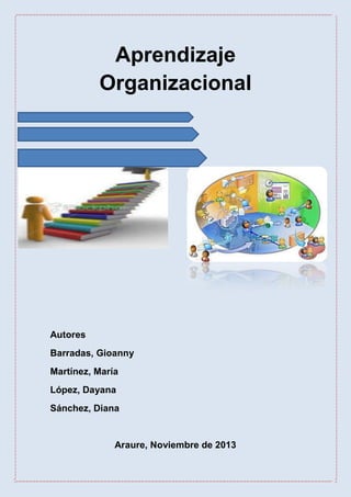 Aprendizaje
Organizacional

Autores
Barradas, Gioanny
Martínez, María
López, Dayana
Sánchez, Diana

Araure, Noviembre de 2013

 