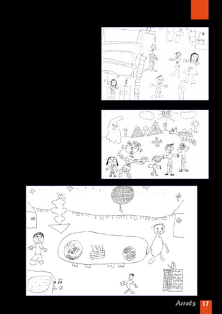 Els pares estaven espantats quan van veure
per la finestra de la seva habitació el monstre
de xocolata i el fantasma. La Laura i en Jan
tenien molta por i es van quedar a l’habitació
amb els pares. Tancats amb clau!!! I quan van
mirar per la finestra, van veure el monstre de
xocolata i el fantasma girats de cap per avall.
Van obrir la finestra i van entrar a l’habitació.
Els nens i els pares es van posar a cridar. El
monstre va dir:

-No us espanteu, només volem anar a Egipte.
Voleu ser els nostres amics de viatge?
-Sí, ens ho passarem molt bé!


Quan van arribar a Egipte, el fantasma i el
monstre de xocolata van descansar a la sorra i
l’ombra de la mòmia els va despertar i va dir:

-Hola amics meus! Com esteu?
-Molt bé!
-Anem a veure les piràmides?
-Sí, i vindran la Laura i en Jan.
-Qui són?
-Són els nostres amics.




                                                    Arrels 17
 