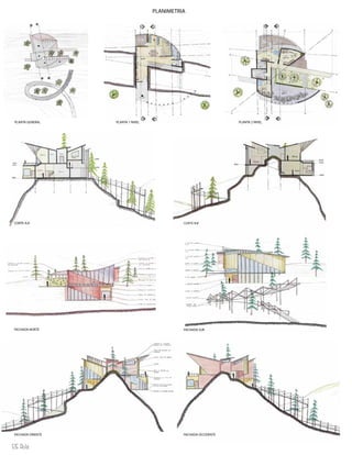 126 Aula
PLANIMETRIA
FACHADA OCCIDENTEFACHADA ORIENTE
FACHADA SURFACHADA NORTE
PLANTA GENERAL PLANTA 1 NIVEL PLANTA 2 NIVEL
CORTE A:A` CORTE B:B`
 