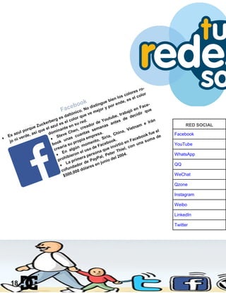RED SOCIAL
Facebook
YouTube
WhatsApp
QQ
WeChat
Qzone
Instagram
Weibo
LinkedIn
Twitter
18
 
