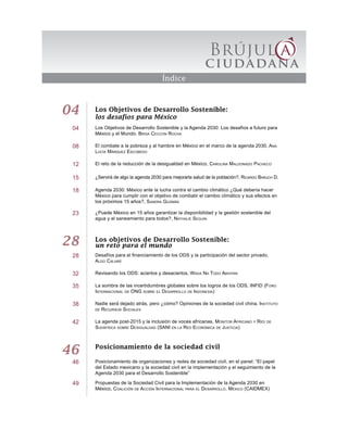 Índice
04 Los Objetivos de Desarrollo Sostenible:
los desafíos para México
04 Los Objetivos de Desarrollo Sostenible y la ...