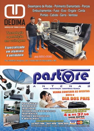 13www.reportercapixaba.com
Entre outras ofertas:
T
VENDA - MANUTENÇÃO - ASSISTêNCIA TÉCNICA
E H
~ ~ ~
~ - ~~ ~
oxwEJIGíF0IT0l01l:IDD0IJ
4XRS3"J.50
semiurosno cartão de cr dlt.o
 