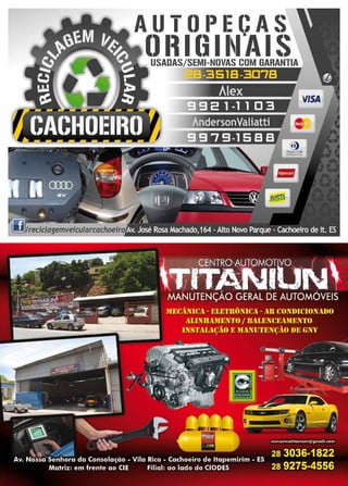 2 www.reportercapixaba.com
AIJT(Jl>l:ÇAS
()1~1(111,IAISUSADAS/SEMI-NOVAS COM GARANTIA
l ■
Alex
 