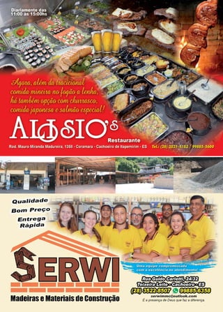 2 www.reportercapixaba.com
Qualidade
som Preço
Entrega
Rápida
- 1 li - -
Madeiras eMateriais de Construção
·c·.&81.r ·· _ ~
~~mmWi~iXJT0am
(fii})~9 ~
serwimmc@outlook.com
É a presença de Deus que faz a diferença.
 