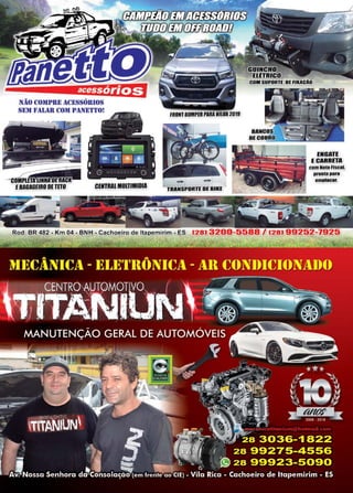 51www.reportercapixaba.com
NÃO COMPUE ACESSÓlllOS
SEM l?ALAU CO)I PANET1'0!
-e ~
EBAGAGEIBOOETETO
ENGATE
ECARRETA
com Nota Fiscal.
prontapara
emplacar.
 