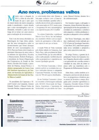 Revista Canavieiros - editorial