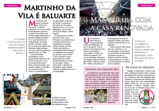 ESPECIAL

Martinho da
Vila é baluarte

M

da agremiação, Dona Rita
de Cássia, o presidente
da Unidos de Vila Isabel,
Wilsinho Alves, e o Sr. José
Magalhães, que há mais
de 40 anos integra a Velha
Guarda.
O apresentador e diretor
social da Liesa, Jorge
Perlingeiro, as baianas Dona
Lucimar e Dona Penha, o
presidente do Conselho
Fiscal, Evaristo, Dorinha,
Paulinho da Elétrica, o
cardiologista Wilson Manso e
os integrantes da comissão
de carnaval, Junior Schall
e Júlio Cerqueira, foram
agraciados com o título
de beneméritos da Unidos
de Vila Isabel. Wilson
Vieira Alves, o Moisés, foi
oficializado, após votação
unânime, presidente de honra
da agremiação.

Martinho da Vila
é multicampeão de
samba-enredo e autor
de célebres enredos.
n

18 l Revista Carnaval

Setembro / 2013

ESPECIAL

Mangueira com
a casa renovada

U

ma belíssima
festa marcou a
reinauguração da
quadra da Mangueira, no
dia 10 de agosto. Com a
presença de mangueirenses
ilustres, autoridades e
comunidade, o Palácio do
Samba foi reaberto com
novos camarotes, banheiros
e quiosques, além da volta do
teto retrátil. A reforma custou
R$ 1 milhão, bancados por

empresários/torcedores da
Estação Primeira, que ainda
investiu outros R$ 490 mil no
barracão.
A obra demorou três meses
para ser concluída, e, na
reinauguração, as baianas da
escola lavaram as escadarias
de acesso à quadra. O
Palácio do Samba também
foi abençoado por um padre.
Tudo para garantir o sucesso
do novo espaço.

Baianas da Grande Rio
A Acadêmicos do Grande Rio dará mais
oportunidades às mães do samba. A tricolor
de Duque de Caxias, que levou 80 baianas
este ano para a Sapucaí, dobrará este número no próximo Carnaval. As inscrições
para quem desejar desfilar na ala devem ser
feitas na quadra da escola às segundas-feiras, de 10h às 21h, e às quartas-feiras e às
sextas-feiras,
de 10h às 18h.
Informações
pelo telefone
2671-3585,
com Cristiane
Brigadeiro.

Foto: A. Pinto.

Foto: Divulgação / Riotur / Raphael David.

O célebre
compositor foi
um dos nomes
homenageados
pela azul e
branco.

artinho da Vila
agora é baluarte
da Unidos de
Vila Isabel. O célebre
compositor foi um dos nomes
homenageados pela azul
e branco, que decidiu pela
honraria após assembleia na
primeira metade de agosto.
Foi o reconhecimento ao
multicampeão de sambaenredo, incluindo o deste
ano, e autor de enredos como
Kizomba, Festa da Raça,
com que a escola ganhou seu
primeiro título, em 1988.
A escola também
homenageou outros
componentes históricos com
o título de baluarte, como
os compositores André
Diniz e Evandro Bocão, que
também integra a comissão
de carnaval da azul e
branco, a superintendente

Foto: Divulgação.

Setembro / 2013

O Palácio
do Samba foi
reaberto com
novos camarotes,
banheiros e
quiosques, além
da volta do teto
retrátil.

De volta às origens
Tradição na Mangueira é coisa muito
séria. A bateria da escola voltou a adotar
seu antigo título e lançou a logomarca da
ala. A histórica Tem Que Respeitar Meu
Tamborim, comandada por Mestre Aílton
Nunes, agora tem uma representação
gráfica criada por um de seus representantes, o ritmista e designer Lequinho da Cuíca. A ilustração surgiu para a
produção de uma
camisa para presentear a Rainha
de Bateria, Evelyn
Bastos, e caiu no
gosto dos companheiros da verde e
rosa.
Revista Carnaval l 19

 