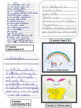 2º premio, Pepe 3º B
                                      3º


1º premio
Jesús Amate 3º A
Jesú        3º




                   3º premio 5º Alba Centella
 