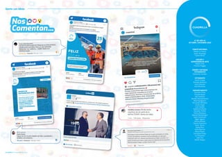 Nos
Comentan...
Nos
Comentan... 16
Gente con Ideas
40 CUADRILLA Octubre/Diciembre 2020
COMITÉ EDITORIAL
Walter G. Piazza
Javier Amezaga
Carlos Pérez
EDICIÓN Y
SUPERVISIÓN DE ARTE
Walter Díaz
Fiorella Piaggio
DISEÑO Y RETOQUE
FOTOGRÁFICO
Katherine Canales
FOTOGRAFÍA
Gente Cosapi
Jhordan Medrano
José Orihuela
José Munisaca
AGRADECIMIENTO
Gerardo Freire
Claudia Reyes
Joel Santana
Maribel Mandamiento
Raúl Eyzaguirre
Fernando Mendoza
Carlos Inope
Luis Castillo
Guillermo Davila
Oswaldo Patiño
Henry Munayco
Manuel Montenegro
Ayna Centenaro
Olger Ugarte
Nelson Bolívar
Olenka Palomino
Ester Torres
Geidy Pilco
Yanis Monroe
Raysa Reyes
Fernando Prada
Liz Florencio
Julio Chu
Alexis Vargas
CUADRILLA
N° 187 AÑO 45
OCTUBRE / DICIEMBRE 2020
 