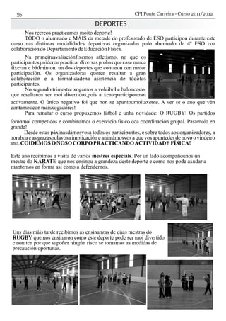 DEPORTES
CPI Ponte Carreira - Curso 2011/2012
 