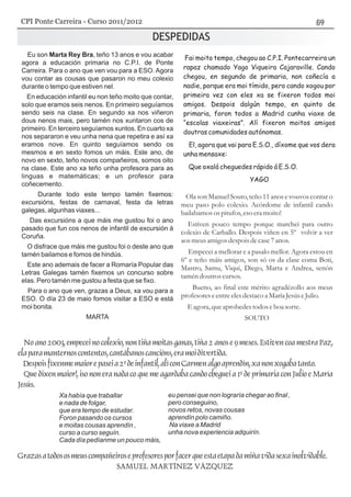 DESPEDIDAS
CPI Ponte Carreira - Curso 2011/2012
 