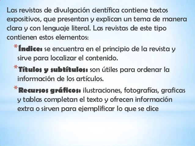 Revista de divulgación informacion
