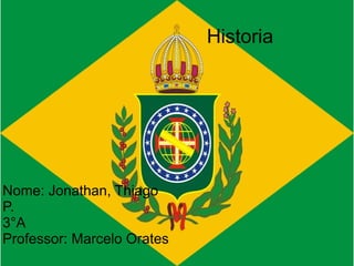 Historia




Nome: Jonathan, Thiago
P.
3°A
Professor: Marcelo Orates
 
