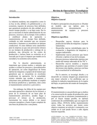 50
Artículo Revista de Operaciones Tecnológicas
Marzo 2017 Vol.1 No.1 49-55
ISSN: 2523-6806
ECORFAN®
Todos los derechos re...