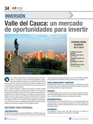 34
Valle del Cauca: un mercado
de oportunidades para invertir
mayor productor frutícola del país, con más de 550.000 tonel...