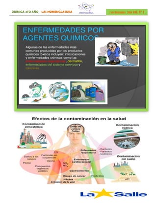 QUIMICA 4TO AÑO LAS NOMENGLATURA 1 de Diciembre 2016 vol. N° 1
 