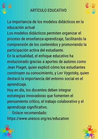 Modelos Didácticos: Innovación y Teorías en la Educación Moderna | PDF