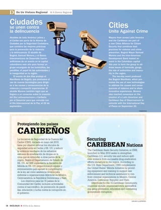 10 DIÁLOGO El Foro de Las Américas
Cities
Unite Against Crime
Securing
CARIBBEAN nations
Alcaldes de toda América Latina y...