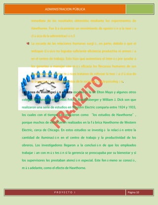 ADMINISTRACION PÚBLICA
P R O Y E C T O I Página 10
ñ
 