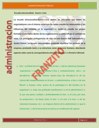 ADMINISTRACION PÚBLICA
P R O Y E C T O I Página 13
 