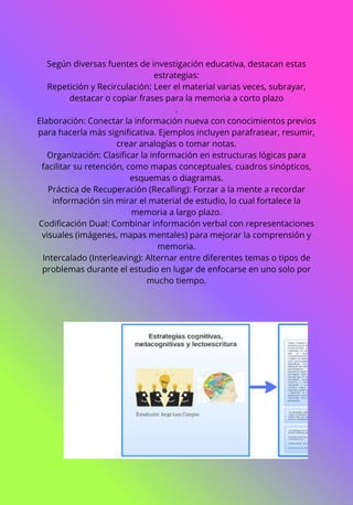 Estrategias Metacognitivas y Cognitivas para Optimizar el Aprendizaje ...