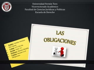 Universidad Fermín Toro
Vicerrectorado Académico
Facultad de Ciencias Jurídicas y Políticas
Escuela de Derecho
 
