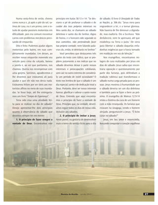 25
ca o plano que lhe ardia no coração de
visionário. Em janeiro de 2001, James
Zackrisson mencionou, numa roda de
estudantes na Universidade Peruana
Unión, que o pastor Cho se surpreen-
de pelo fato de pastores adventistas
aprenderem com ele a formar peque-
nos grupos. Ele disse isso porque tirou
a ideia dos pequenos grupos de livros
adventistas como Serviço Cristão, Obrei-
ros Evangélicos, Evangelismo e outros.16
Avancemos pela graça de Deus!
1
Emílio Abdala, “Os Pequenos Grupos e o
Movimento de Plantio de Igrejas”. Artigo não
publicado.
2
Peter Wagner, Estratégias Para o Crescimento
da Igreja. (São Paulo: Sepal, 1991), p. 182.
3
Roger L. Dudley e Clarence B. Gruesbaeck,
Plant a Church, Reap a Harvest. (Osbawa,
Ontario: Paciﬁc Press, 1989), p. 203; Gladden,
Plantar el Futuro, p. 83.
4
Ron Gladden, Plantar el Futuro. Hay Muchas
Iglesias! Por qué Plantar Más? (Buenos Aires:
Aces, 2002), p. 39.
5
Charles Chaney, Church Planting at the End of
the Twentieth Century (Wheaton, IL: Tyndale
House Publishers, 1982), p. 158-162; Rode,
Crescimento, Chaves para Revolucionar sua
Igreja, p. 96.
6
Emílio Abdala, Guia de Plantio de Igreja
(Guarulhos, SP: Parma, 2007), p. 90.
7
Informações fornecidas por telefone em 23
de julho de 2008, por Everon Donato, diretor
do Ministério Pessoal da União Nordeste
Brasileira.
8
A União Peruana do Norte iniciou suas
atividades em janeiro de 2005.
9
Dados obtidos na secretaria da Divisão Sul-
Americana da Igreja Adventista do Sétimo Dia,
em maio de 2010.
10
De 2007 a 2010 foram assimilados 456 novos
pastores nas igrejas da DSA e criados 292
novos distritos pastorais. No mesmo período
surgiram 11 novos Campos e quatro novas
Uniões.
11
David Kornﬁeld e Gedimar de Araújo,
Implantando Grupos Familiares (São Paulo:
Sepal, 1995), p. 43.
12
Christian Schwarz, Desenvolvimento Natural
da Igreja (Curitiba, PR: Editora Evangélica
Esperança, sd), p. 68.
13
Ibidem, p. 32.
14
Kornﬁeld, p. 43.
15
Russel Burrill, Como Reavivar a Igreja do
Século 21 (Tatuí, SP: Casa Publicadora
Brasileira, 2005), p. 99.
16
Isabel e Daniel Rode, Crescimento – Chaves
Para Revolucionar sua Igreja (Engenheiro
Coelho, SP: Unaspress, 2007), p. 67).
A igreja que surge naturalmente em
um bairro, através da multiplicação de
pequenos grupos, terá uma estrutura
missionária consolidada.
A nova igreja já nasce com bons lí-
deres ligados ao bairro.
3. Em congregações, fruto do
evangelismo público
Muitas de nossas congregações são
estabelecidas através de evangelismo
público e os pequenos grupos poderão
contribuir bastante para a solidez des-
sas novas congregações. Há sabedoria
em unir um ao outro para a consoli-
dação de novas igrejas: “Evangelismo
público e pequenos grupos não são
mutuamente excludentes. Cada um
precisa do outro. A pregação pública
da Palavra deve ser reforçada pelos pe-
quenos grupos, senão a pregação não
resultará em conversos permanentes.
De igual modo, o pequeno grupo preci-
sa da pregação pública da Palavra para
continuamente lhe dar novos conver-
sos, a ﬁm de nutrir e trazê-los para a
nova vida em Cristo [...] Precisamos tan-
to do evangelismo público quanto dos
pequenos grupos. Os pequenos grupos
fornecerão pessoas para o evangelismo
público levar à decisão por Cristo; e o
evangelismo público fornecerá pessoas
para os pequenos grupos acompanha-
rem e discipularem.”15
Numa estratégia dessa natureza,
os pequenos grupos podem ajudar em
todo o processo: antes, durante e após
o evangelismo. Sem dúvida, essa será
uma congregação bem estabelecida,
cujos membros estarão sendo bem
cuidados e, naturalmente, motivados
para o envolvimento na missão. Os
pequenos grupos podem nos ajudar a
avançar na nobre tarefa de plantar e
desenvolver novas igrejas.
David Cho, um dos grandes incen-
tivadores dos pequenos grupos, funda-
mentou-se em Êxodo 18 e nos escritos
de Ellen G. White para colocar em práti-
Foto:
Shutterstock
25
Revista do Ancião out-dez 2010
 
