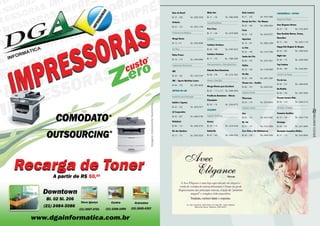 27
RevistaDowntown
Kavo do Brasil
Bl. 23 – 108	Tel.: 2483-3350
Orthorio
Bl. 22 – 133	Tel.: 3253-1330
Produtos para Alérgicos
Alergo House
Bl. 13 -114	Tel.: 2542-6000
Sex Shop
Muito Prazer
Bl. 16 – 119	Tel.: 2494-6869
Suplementos Nutricionais
GNC
Bl. 20 – 102	Tel.: 3154-7187
SNC – Sports Nutrition Center
Bl. 04 – 139	Tel.: 3281-8046
Artigos do Lar
Acessórios para Decoração
Kallifa’s Tapetes
Bl. 22 – 125	Tel.: 3076-7077
LZ Corporativo
Bl. 03 – 207	Tel.: 2483-3750
Moldufast
Bl. 06 – 112	Tel.: 2492-5733
Rei dos Quadros
Bl. 17 – 115	Tel.: 2597-0520
White Hot
Bl. 21 – 136	Tel.: 3982-8598
Cama/Mesa/Banho
First Class
Bl. 17 – 144	Tel.: 3419-5600
Colchões
Colchões Ortobom
Bl. 06 – 108	Tel.: 2495-5522
Colchões Ortobom
Bl. 17 – 133 	Tel.: 2480-2406
Eletrodomésticos e Eletroeletrônicos
Videokê New Downtown
Bl. 08 – 218	Tel.: 3153-7507
Móveis e Utensílios
Mirage Móveis para Escritório
Bl. 02 – 111 e 112	Tel.: 2494-7055
Predilecta Downtown – Móveis
Planejados
Bl. 06 – 114	Tel.: 3264-8773
Calçados
Calçados Femininos
Arezzo
Bl. 20 – 113	Tel.: 3419-5344
Andarella
Bl. 07 – 102	Tel.: 2496-3700
Bella Comfort
Bl. 21 – 120	Tel.: 3433-7882
Desejo dos Pés – For Woman
Bl. 03 – 108	Tel.: 2496-3822
Ferni
Bl. 20 – 118	Tel.: 3433-8751
Imporium
Bl. 16 – 101	Tel.: 3982-2298
Le Chic
Bl. 03 – 109	Tel.: 3153-7789
Sonho dos Pés
Bl. 04 – 103	Tel.: 3433-7631
Styllus
Bl. 20 – 108	Tel.: 2148-5850
Via Mia
Bl. 20 – 109	Tel.: 2491-2687
Viviane Lee – Usaflex
Bl. 08 – 123	Tel.: 2429-3261
Calçados Infantis
Pikorruxos
Bl. 03 – 110	Tel.: 3433-8643
Calçados Unissex
Gizz
Bl. 02 – 110	Tel.: 3433-7881
Mr. Cat
Bl. 21 – 117	Tel.: 3153-7850
Zero Vinte e Um Multimarcas
Bl. 20 – 120	Tel.: 2494-7050
Conveniência / Outros
Aluguel de Roupas
Avec Elegance Noivas
Bl. 23 – 118	Tel.: 3152-8470
Bem Vestidas Noivas, Festas,
Masculino
Bl. 21 – 160	Tel.: 3647-1118
Happy End Aluguel de Roupas
Bl. 04 – 203	Tel.: 2494-5302
Night Line
Bl. 08 – 115	Tel.: 2494-5484
Top Fashion
Bl. 06 – 109	Tel.: 3256-0401
Conserto de Roupa
Fio de Lua
Bl. 09 – 212	Tel.: 2484-8782
Na Medida
Bl. 08 – 139	Tel.: 2491-5995
Peccato Costura Mais
Bl. 02 – 119	Tel.: 2429-3110
Farmácia / Drogaria
Farmácia Analitica
Bl. 22 – 124	Tel.: 3433-7720
Dermage
Bl. 04 – 101	Tel.: 3251-8495
Dermatus Cosmética Médica
Bl. 21 – 113	Tel.: 3433-8595
 