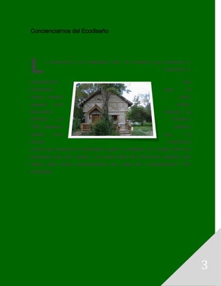 3
Concienciarnos del Ecodiseño
a conciencia y la educación son los motores que moverán el
desarrollo e
implantación del
Ecodiseño, pero al
mismo tiempo – como
aseguró José Serna,
Secretario General de
ATEVAL y de ETHICA-
TEX-, debemos también
educar para que la
misma conciencia
social que favorece el Ecodiseño ayude a erradicar la “compra fácil de
productos que son copias”, así como tratar de arrinconar modelos que
atacan esta nueva concienciación por culpa del “cortoplacismo” mal
entendido.
L
 