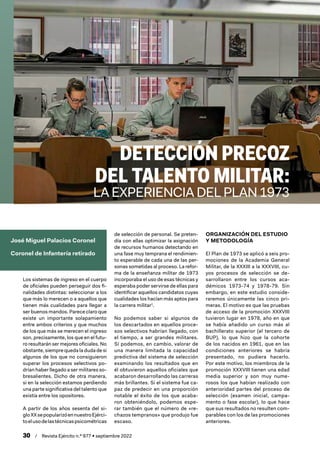 30  /  Revista Ejército n.º 977 • septiembre 2022
José Miguel Palacios Coronel
Coronel de Infantería retirado
DETECCIÓN PR...