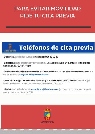 PARA EVITAR MOVILIDAD
PIDE TU CITA PREVIA
 