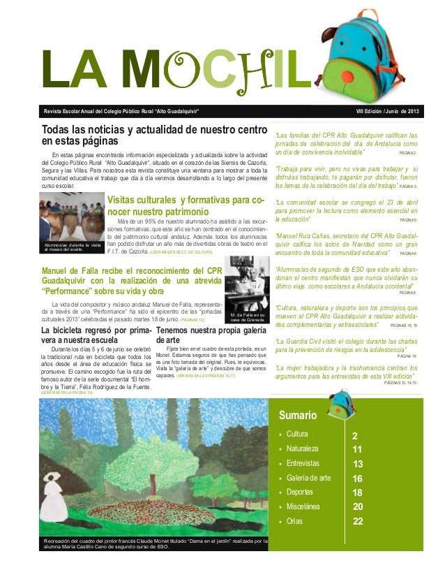 Resultado de imagen de revista escolar"