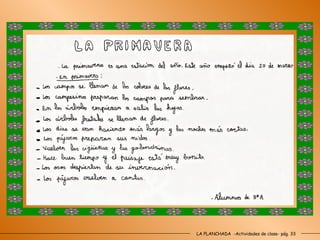 LA PLANCHADA  -Actividades de clase- pág. 33 