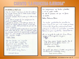 LA PLANCHADA  -Actividades de clase- pág. 32 CUENTO "LA PRINCESA OJEROSA" 