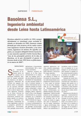 Artículo sobre Basoinsa S.L. publicado en revista Foresta Nº56 (2012) 